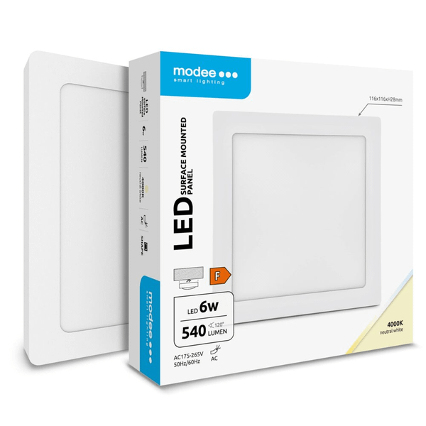 Modee štvorcový LED panel - montovateľný 6W 540 lm neutrálna biela (ML-LPS4000K6WA2N)