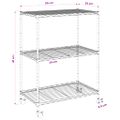vidaXL Regál s 3 policami na kolieskach 60x35x81 cm chrómový 150 kg