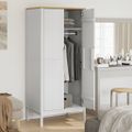 vidaXL Šatník FLORO biely 77x53x171 cm borovicový masív