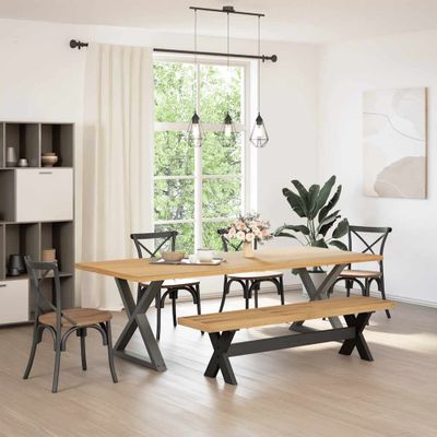vidaXL Jedálenská lavica NOAIN v tvare X nohy, 180x40x45 cm, borovica
