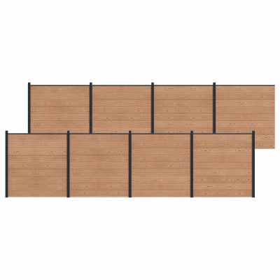 vidaXL Súprava plotov 8 pcs 1391 x 186 cm WPC a hliník Hnedá