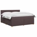 vidaXL Posteľ boxspring s matracom Tmavohnedá 140 x 200 cm Látka
