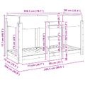 vidaXL Poschodová posteľ pre deti Staré drevo 90 x 200 cm