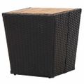 vidaXL 3-dielny záhradný bistro set čierny polyratan a akáciové drevo