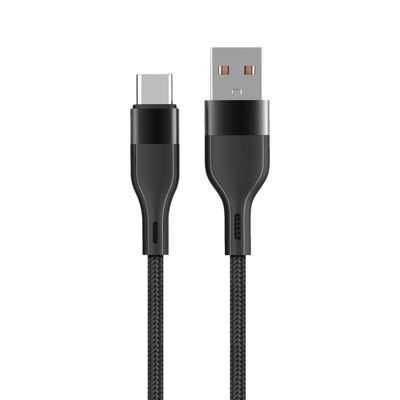 Maxlife MXUC-07 kábel USB - USB-C 1,0 m 3A čierny nylon