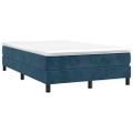 vidaXL Posteľný rám s boxspringom tmavomodrý 120x200 cm zamat