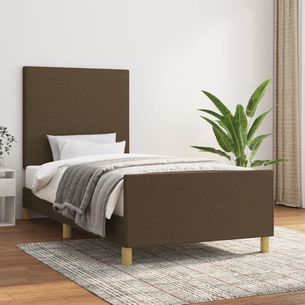 vidaXL Posteľ bez matraca tmavohnedá 90x190 cm látka
