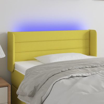 vidaXL Čelo postele s LED zelené 103x16x78/88 cm látka