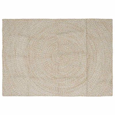 vidaXL Kusové koberce Prírodná a biela 140 x 200 cm Juta