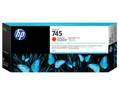 HP 745 atramentová náplň chrómová červená, F9K06A