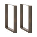 vidaXL Nohy k jedálenskému stolu v tvare U, 2 ks, prírodná oceľ, 70 x (72-73) cm, oceľ