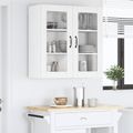 vidaXL Nástenný sklenený kabinet LUCCA Biela 80 x 31 x 80 cm