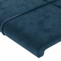vidaXL Čelo postele so záhybmi tmavomodrá 103x16x118/128 cm zamat