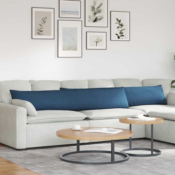 vidaXL Vankúše na pohovku 2 pcs Modrá 200 x 40 cm látka