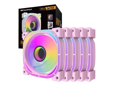 Súprava PC ventilátorov DARKFLASH INF24 ARGB 5v1 Ružová