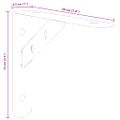 vidaXL Držiaky políc 4 ks 20x2,5x14 cm strieborná nerezová oceľ