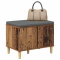 vidaXL Predsieňová lavica s vankúšom Staré drevo 60 x 38 x 46 cm