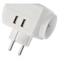 P0024U Emos Rozbočovacia zásuvka 3× guľatá, 2× USB