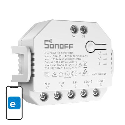 Inteligentný spínač WiFi Sonoff Dual R3
