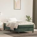 vidaXL Matrac s taštičkovými pružinami stredná tvrdosť tmavozelený 100x220x20 cm zamat