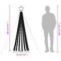 vidaXL LED vianočný stromček 275 LED studená biela 180 cm