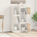 vidaXL Vysoká skrinka biela 74x35x117 cm masívna borovica