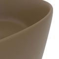 vidaXL Luxusné umývadlo, okrúhle, matné krémové 40x15 cm, keramika