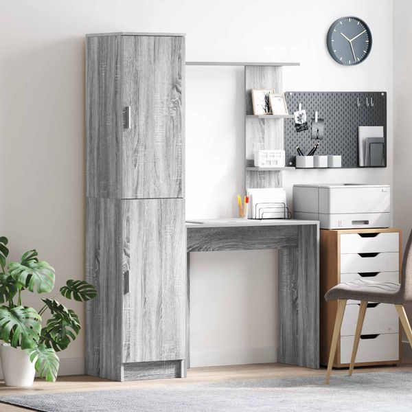 vidaXL Stôl 2 pcs Sivý Sonoma