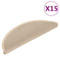 vidaXL Samolepiace nášľapy na schody, sisalový vzhľad 15 ks 56x17x3 cm