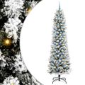 vidaXL Umelý vianočný stromček Biela 240 cm PVC, kov a plast