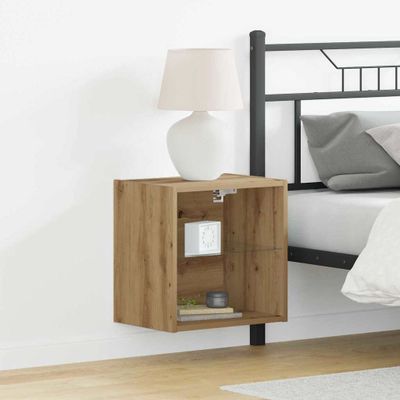 vidaXL Floating Shelf with LED Light 2 pcs Hnedá 40 x 28,5 x 40 cm