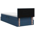 vidaXL LED úložná posteľ s matracom Modrá 100 x 200 cm Látka
