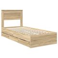vidaXL Rám postele Sonoma dub 100 x 200 cm Inžinierske drevo