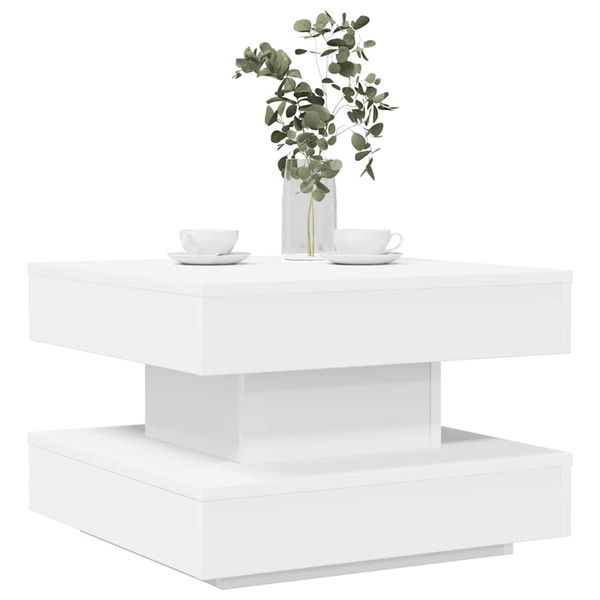 VidaXL Konferenčný stolík otočný o 360 stupňov biely 50x50x34,5 cm
