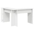 vidaXL Rohový stôl Biela Kompozitné drevo 140 x 113,5 x 75 cm