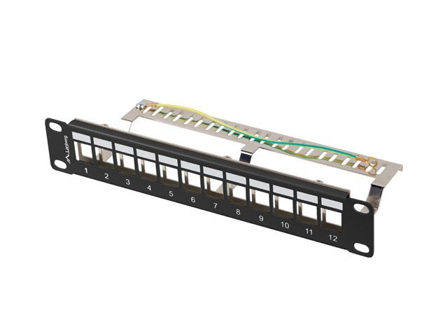 LANBERG PATCH PANEL 12 PORTOV 1U 19'' FTP PRO MODULY KEYSTONE ČIERNY V2