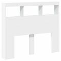 vidaXL Skrinka na čelo postele s LED biela 120x17x102 cm