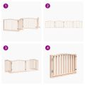 vidaXL Brána pre psa s dverami skladacia 4 panely 320cm topoľové drevo