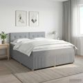 vidaXL Posteľ boxspring s matracom Svetlosivá 180 x 200 cm Látka