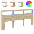 vidaXL Skrinka na čelo postele s LED dub sonoma 220x17x102 cm