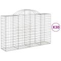 vidaXL Oblúkové gabionové koše 30 ks 200x50x120/140 cm pozink. železo