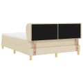 vidaXL Posteľ s pružinovým rámom s matracmi Krémová 140 x 190 cm látka