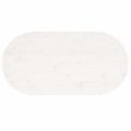 vidaXL Stolová doska biela 110x55x2,5 cm masívna borovica oválna