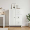 vidaXL Servírovacia skriňa Biela 66 x 34,5 x 90 cm Kompozitné drevo