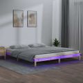 vidaXL Posteľný rám s LED 120x190 cm malé dvojlôžko masívne drevo