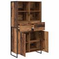 vidaXL Servírovacia skriňa Staré drevo 81 x 36 x 150.5 cm