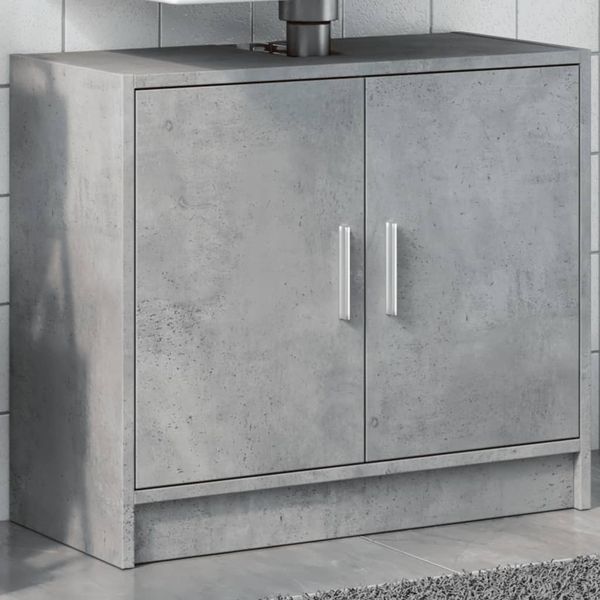 vidaXL Skrinka pod umývadlo betónovo sivá 63x29x55 cm kompozitné drevo