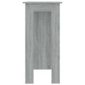 vidaXL Barový stôl+polica, sivá sonoma 102x50x103,5cm kompozitné drevo