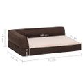 vidaXL Ergonomický matrac pre psa 75x53 cm ľanový vzhľad flís hnedý