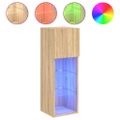 vidaXL TV skrinky s LED svetlami 2 ks dub sonoma 30,5x30x90 cm